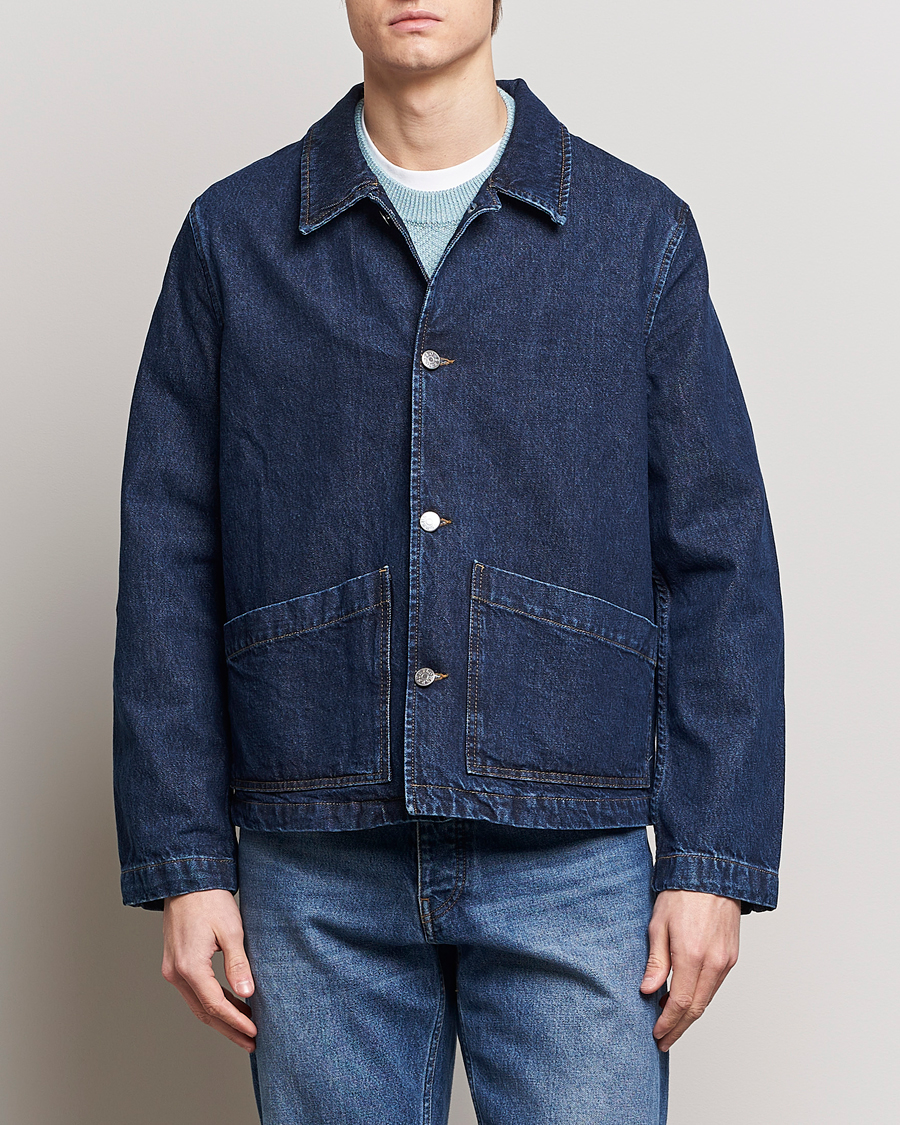 Homme | Sections | Sunflower | Denim Worker Jacket Rinse Blue