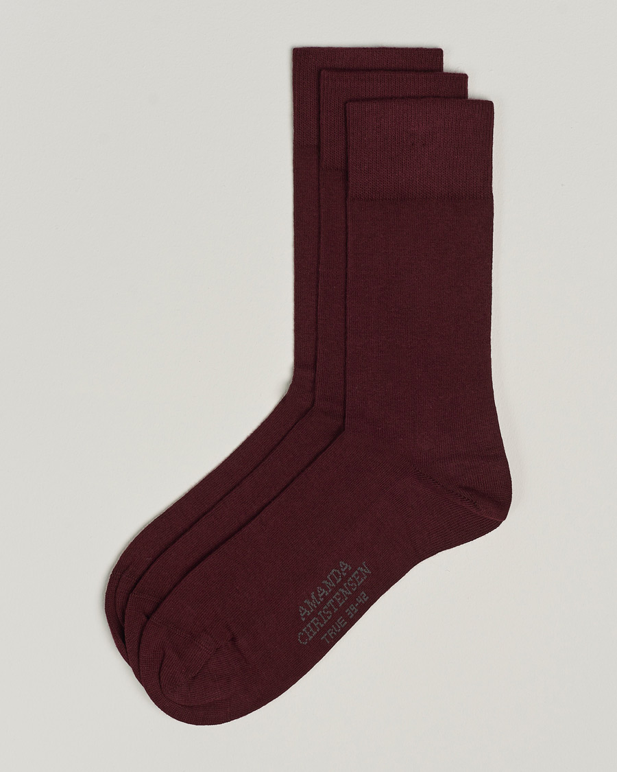 Homme | Sous-Vêtements Et Chaussettes | Amanda Christensen | 3-Pack True Cotton Socks Bordeaux