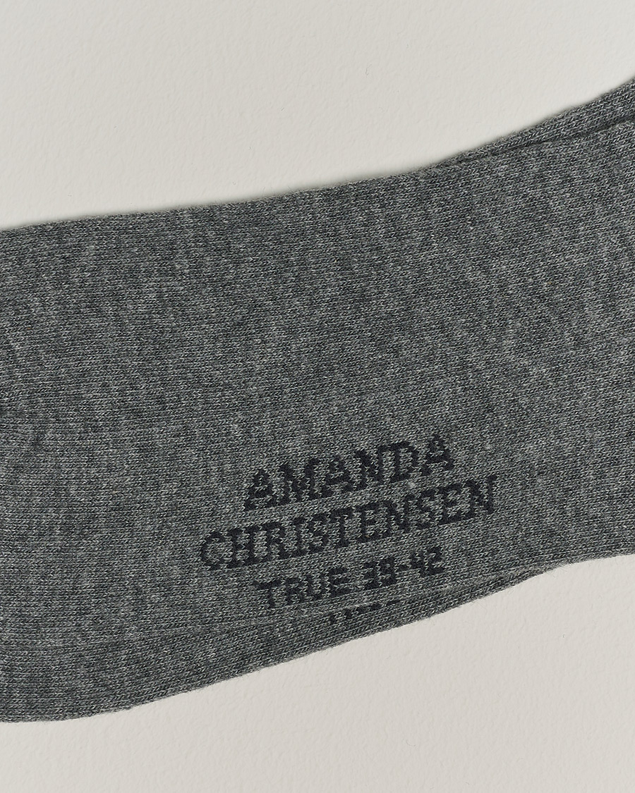 Homme |  | Amanda Christensen | 3-Pack True Cotton Socks Grey Melange