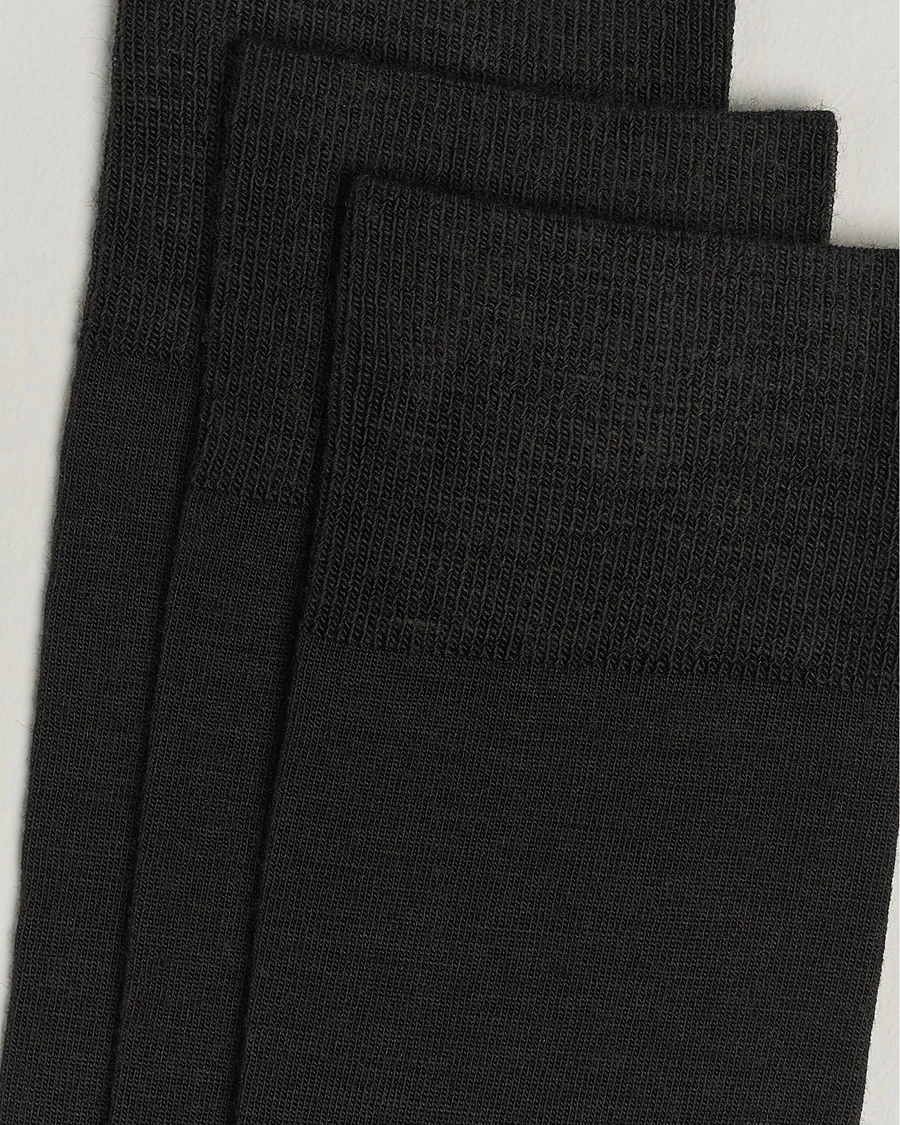 Homme | Sections | Amanda Christensen | 3-Pack Icon Wool/Cotton Socks Dark Brown