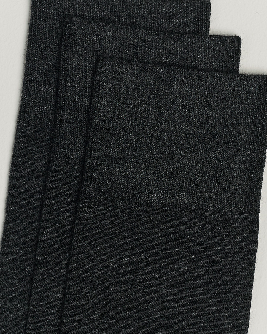Homme | Sous-Vêtements Et Chaussettes | Amanda Christensen | 3-Pack Icon Wool/Cotton Socks Antracite Melange