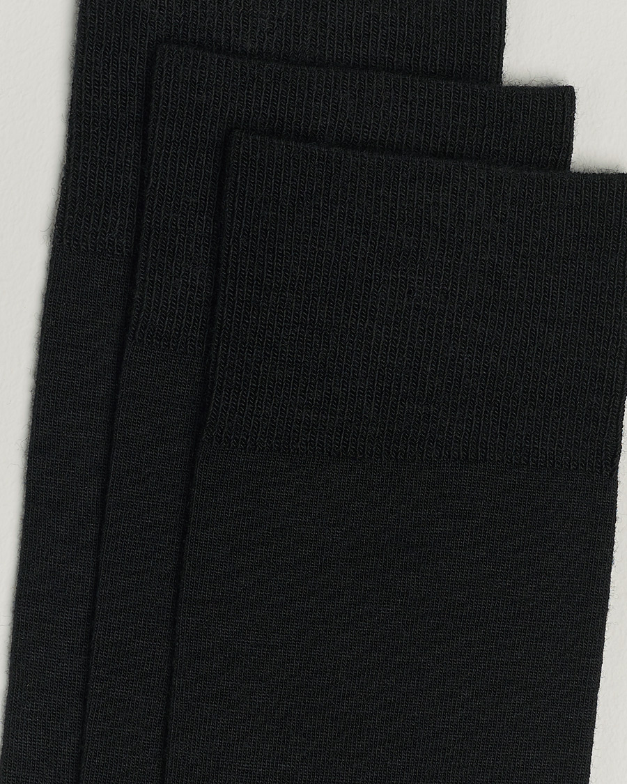 Homme | Sous-Vêtements Et Chaussettes | Amanda Christensen | 3-Pack Icon Wool/Cotton Socks Black