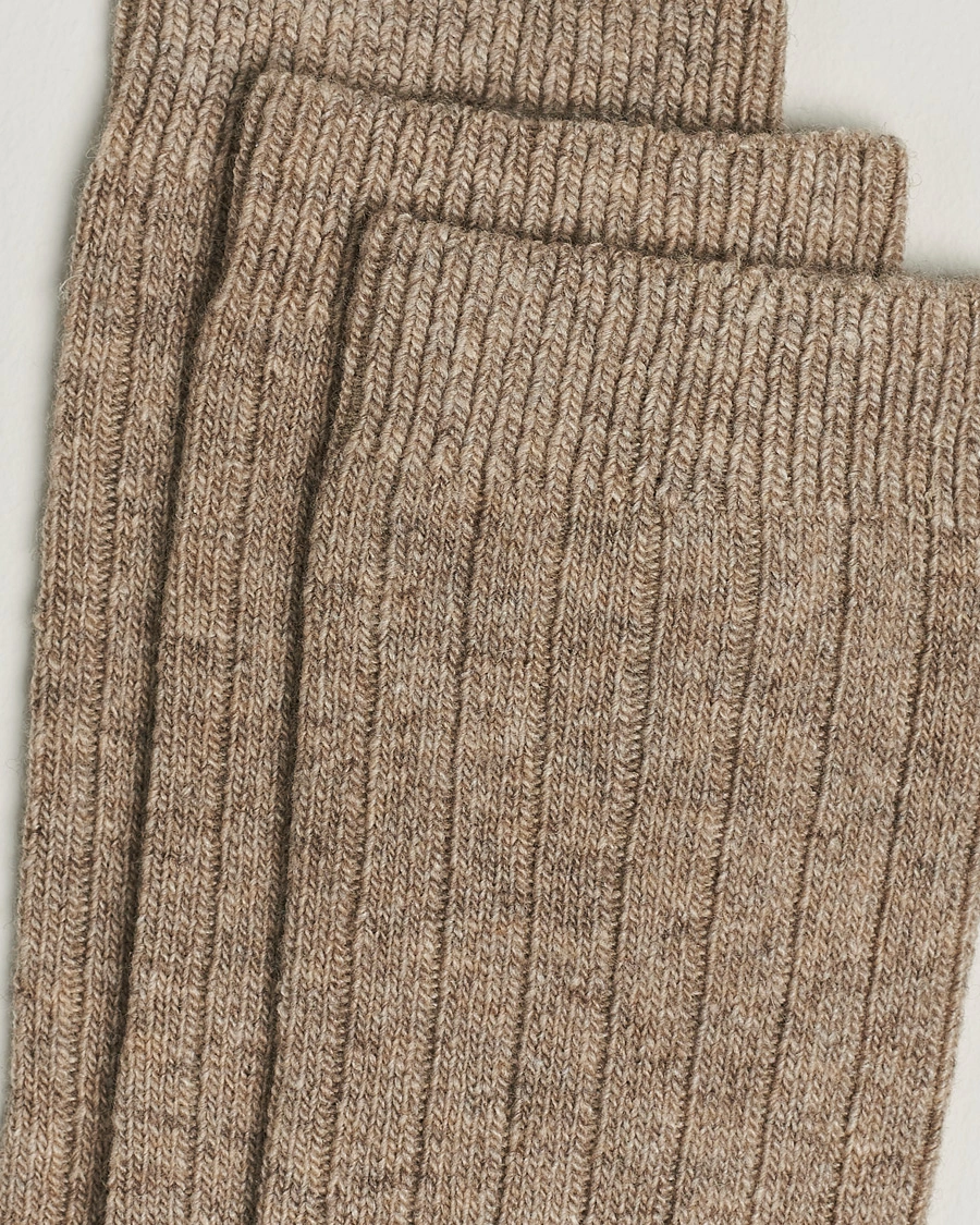 Homme | Sections | Amanda Christensen | 3-Pack Supreme Wool/Cashmere Sock Beige Melange