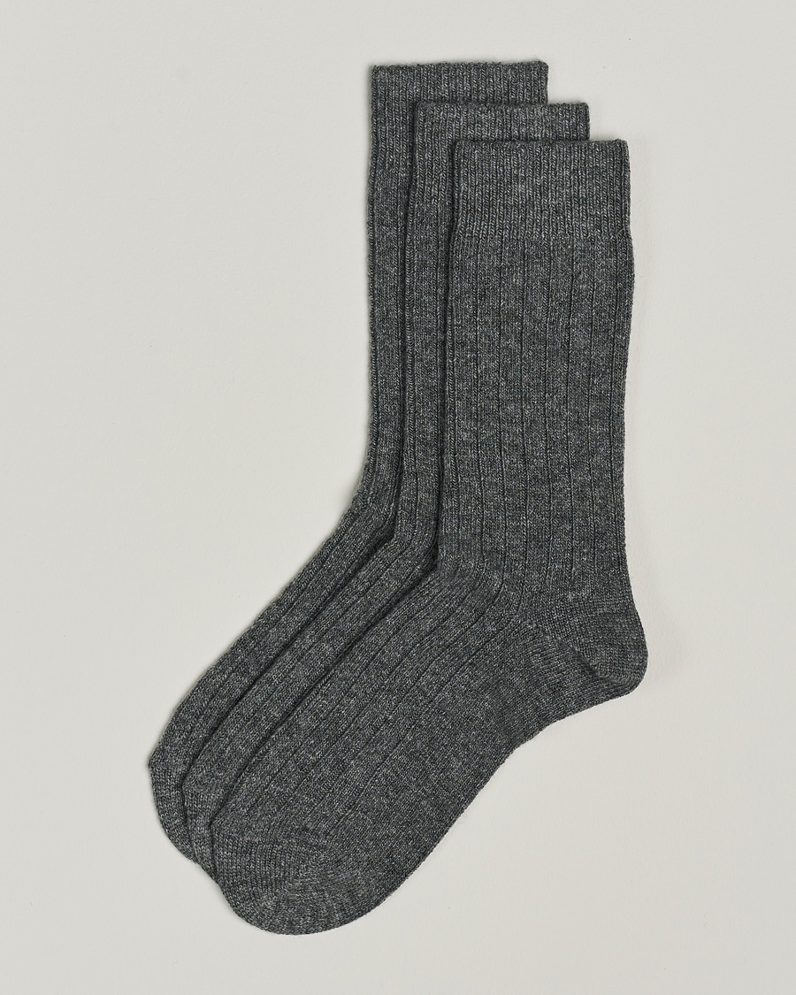 Homme | Sous-Vêtements Et Chaussettes | Amanda Christensen | 3-Pack Supreme Wool/Cashmere Sock Grey Melange