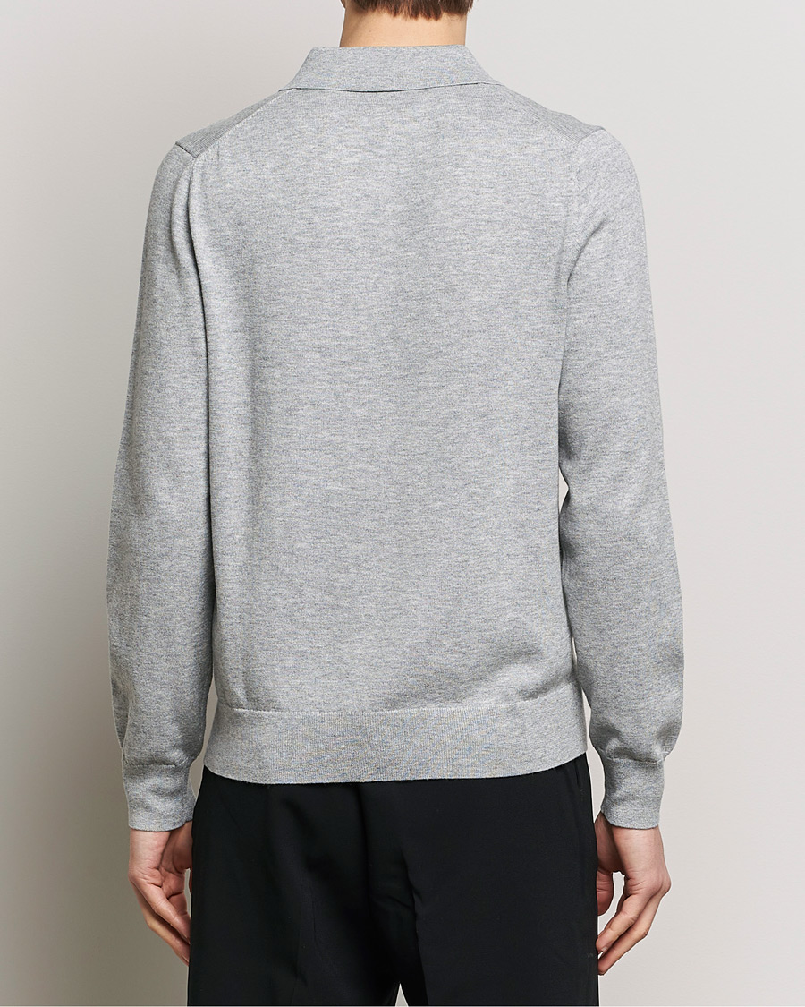 Homme | Pulls Et Tricots | Filippa K | Knitted Polo Shirt Light Grey Melange
