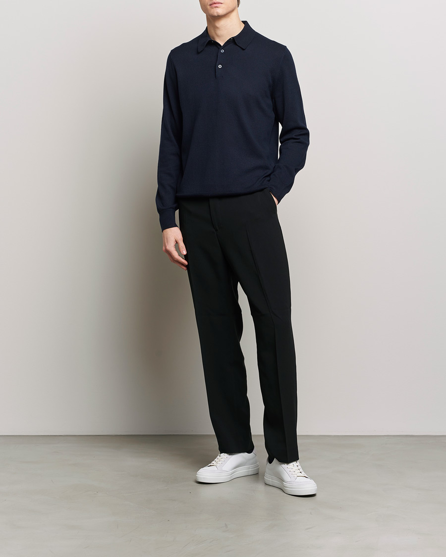 Homme | Pulls Et Tricots | Filippa K | Knitted Polo Shirt Navy