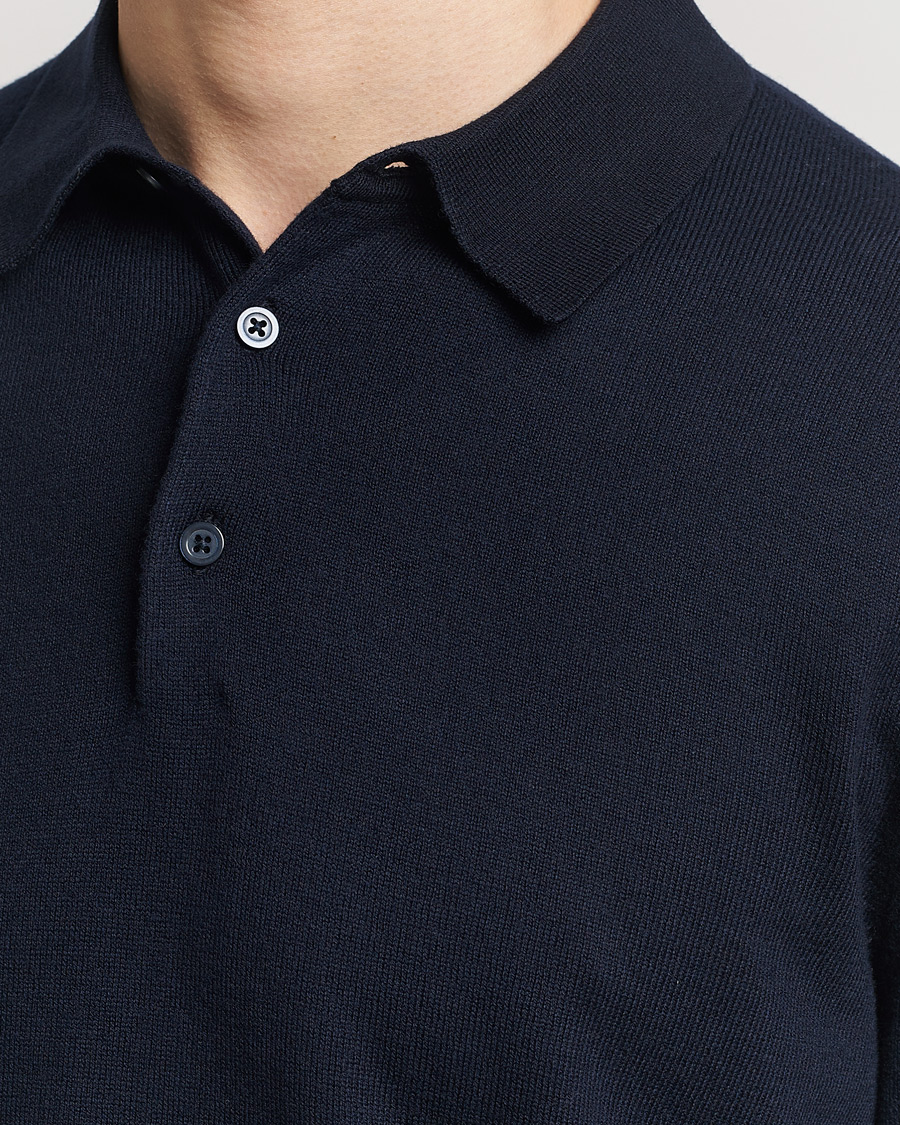 Homme | Pulls Et Tricots | Filippa K | Knitted Polo Shirt Navy
