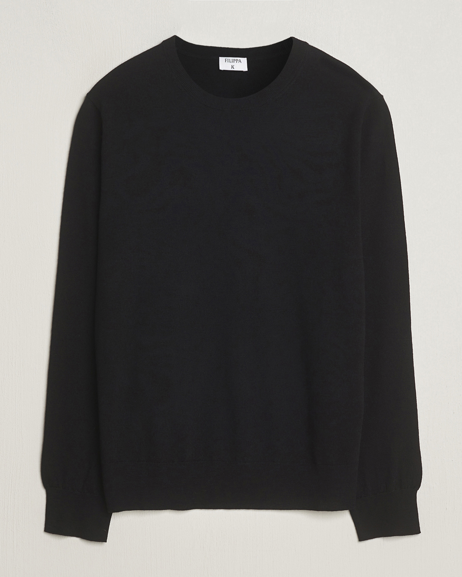 Homme | Pulls Et Tricots | Filippa K | Merino Round Neck Sweater Black