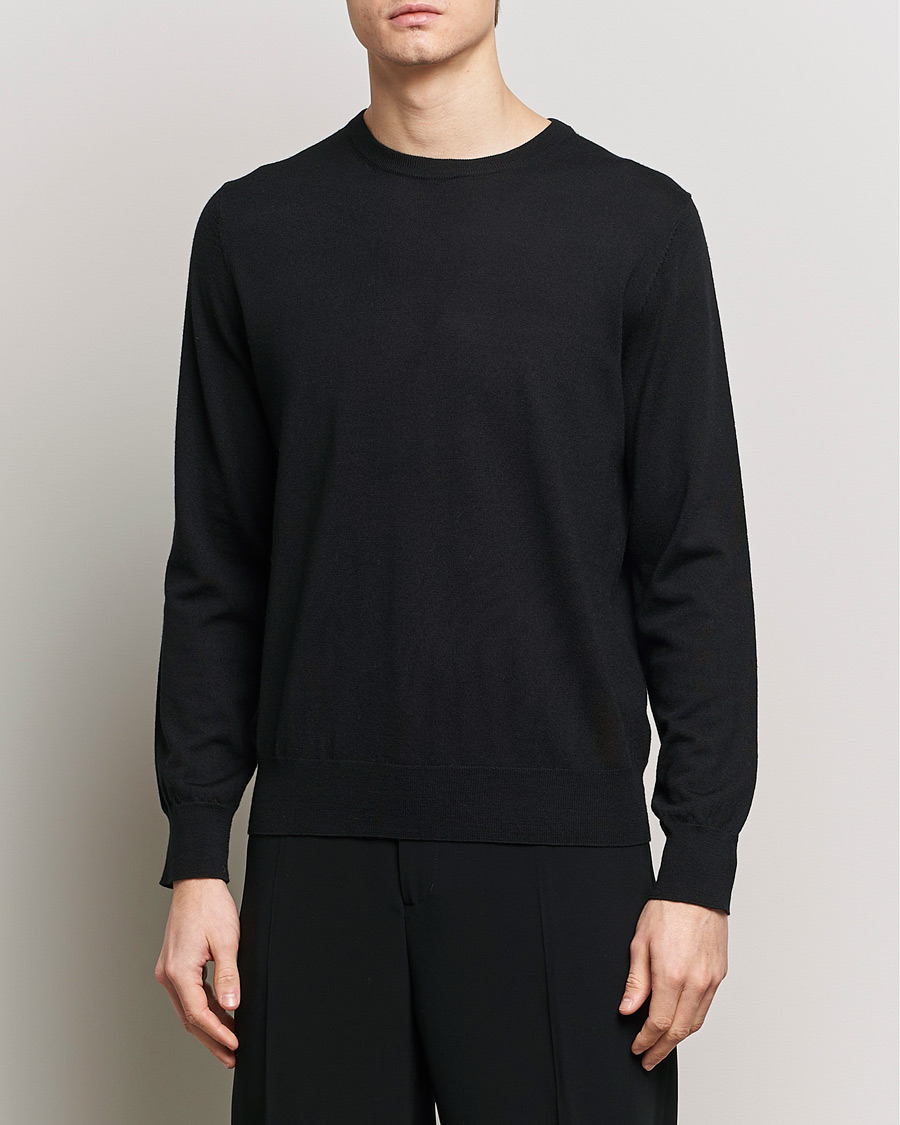 Homme |  | Filippa K | Merino Round Neck Sweater Black