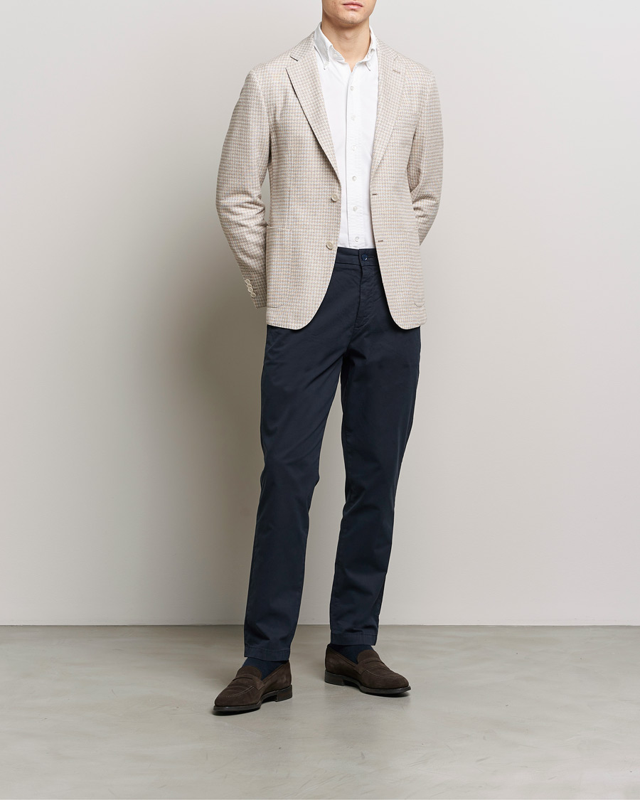 Homme | Blazers | BOSS BLACK | Hanry Jersey Linen Checked Blazer Dark Beige