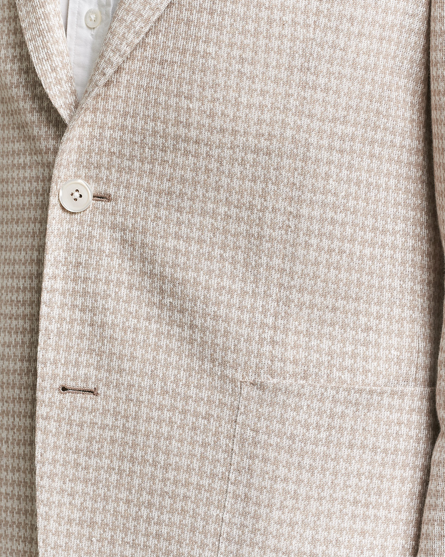 Homme | Blazers | BOSS BLACK | Hanry Jersey Linen Checked Blazer Dark Beige