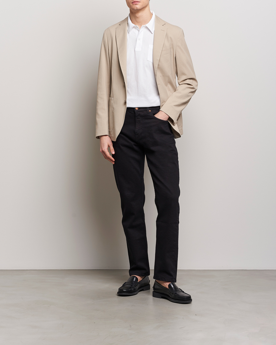 Homme | Blazers | BOSS BLACK | Hanry Cotton Seersucker Blazer Dark Beige