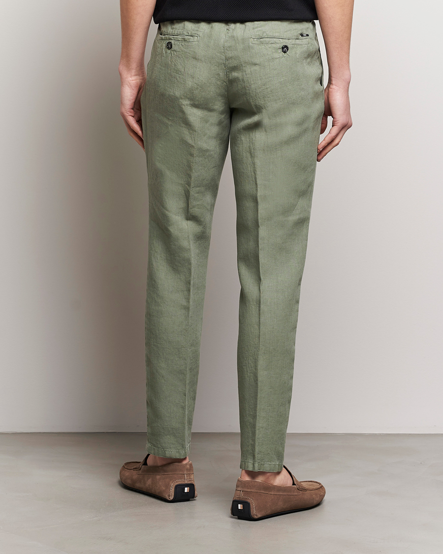 Homme | Pantalons | BOSS BLACK | Genius Slim Fit Linen Pants Open Green