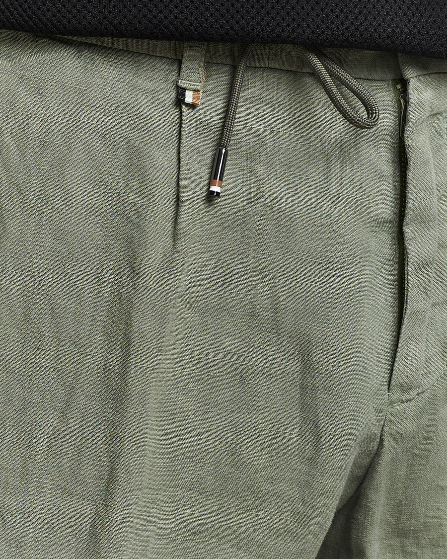 Homme | Pantalons | BOSS BLACK | Genius Slim Fit Linen Pants Open Green