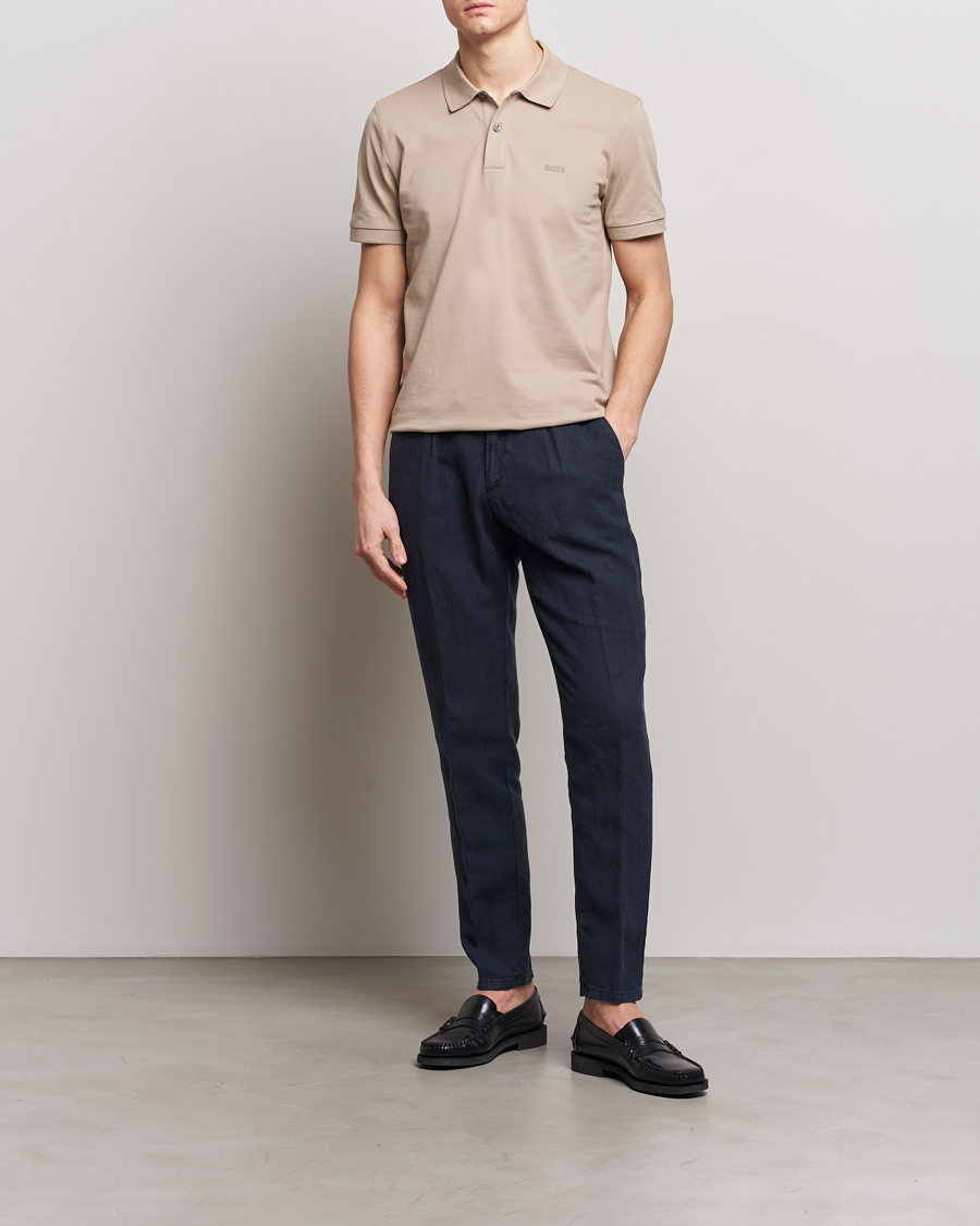 Homme | Pantalons | BOSS BLACK | Genius Slim Fit Linen Pants Dark Blue