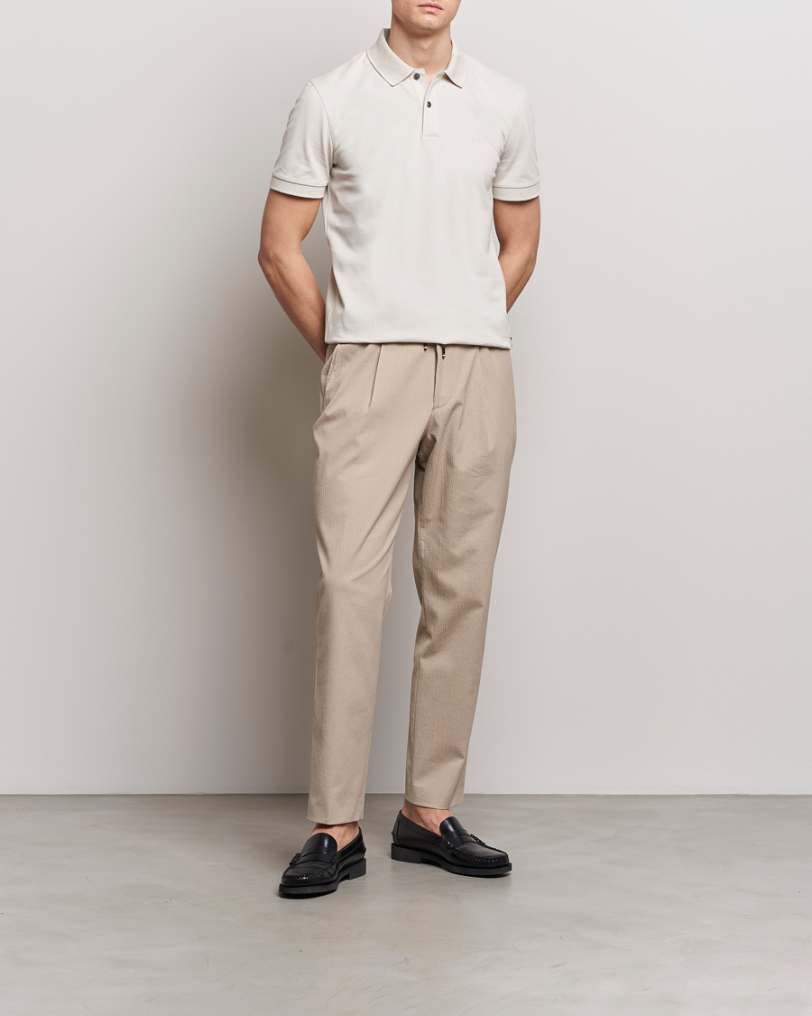 Homme | Pantalons | BOSS BLACK | Perin Cotton Seersucker Pants Dark Beige