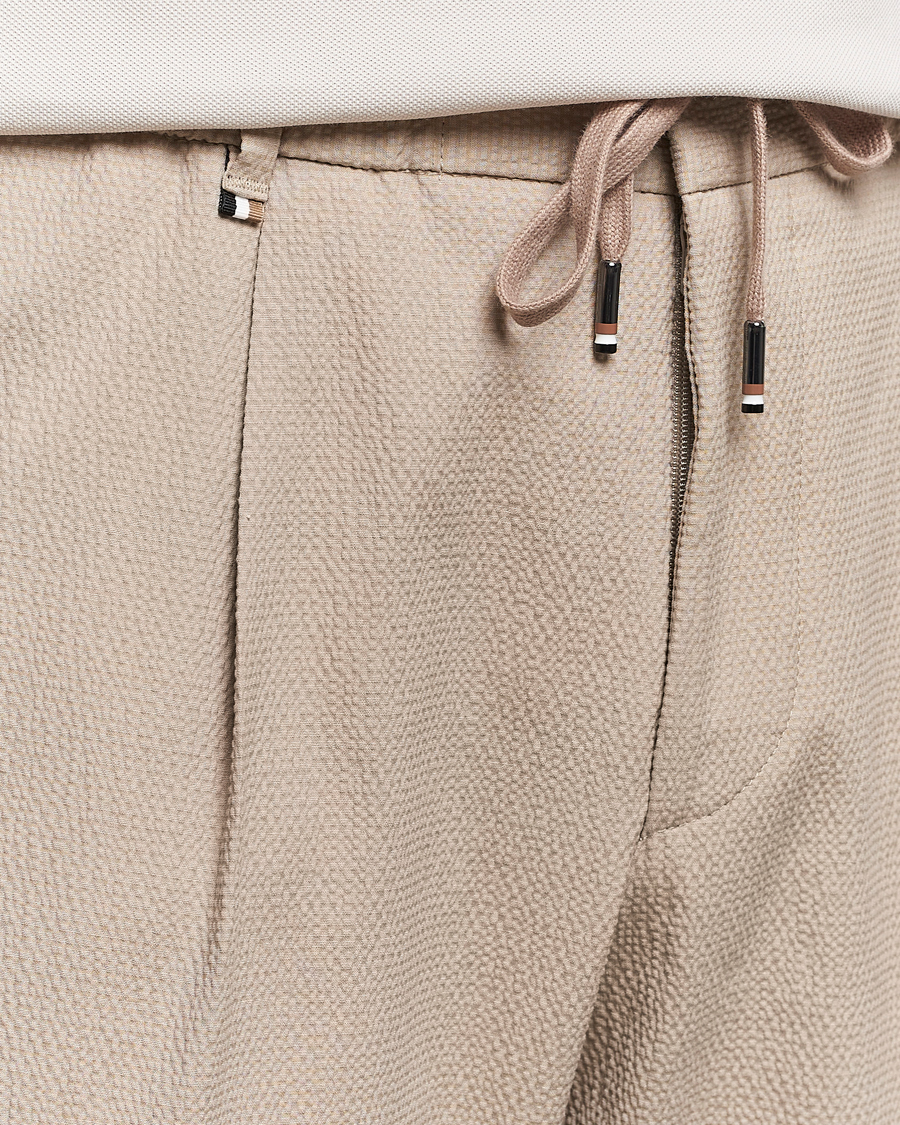 Homme | Pantalons | BOSS BLACK | Perin Cotton Seersucker Pants Dark Beige