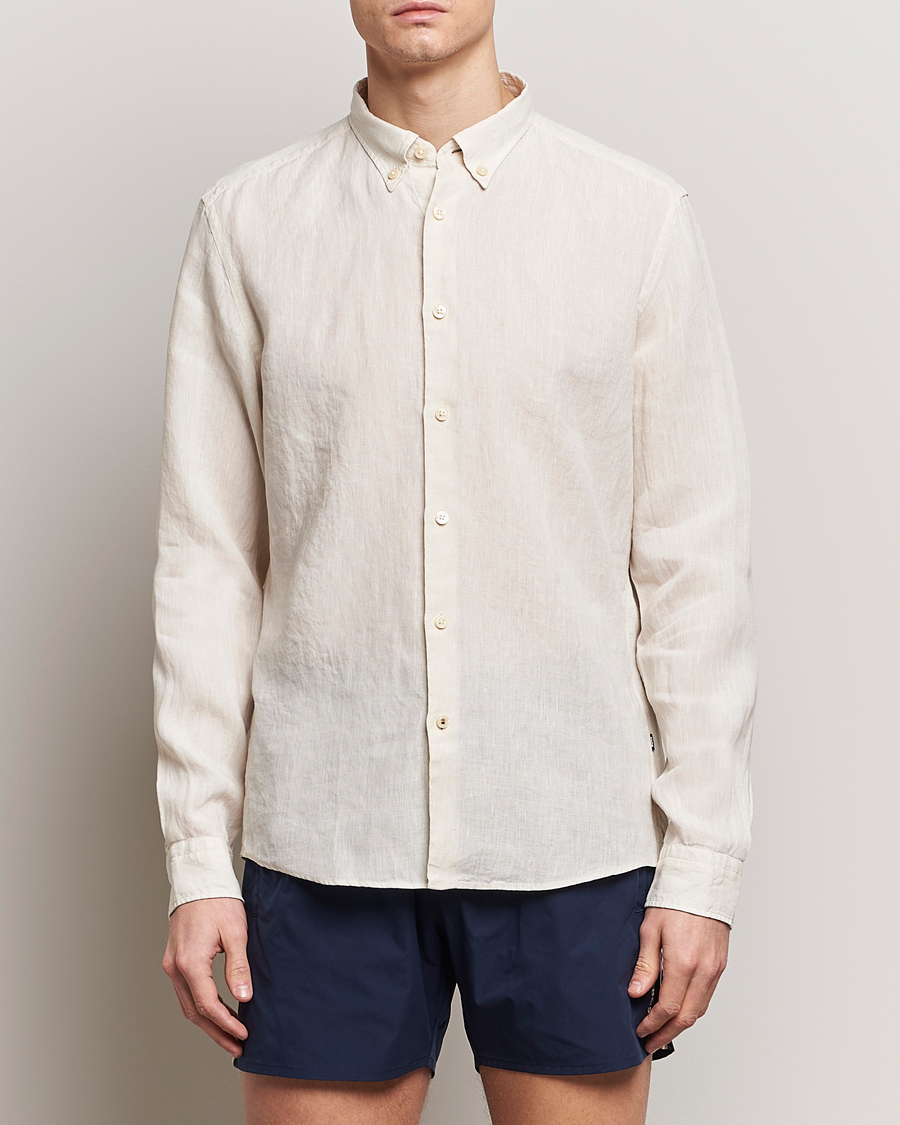 Homme | Chemises En Lin | BOSS BLACK | Liam Linen Shirt Open White