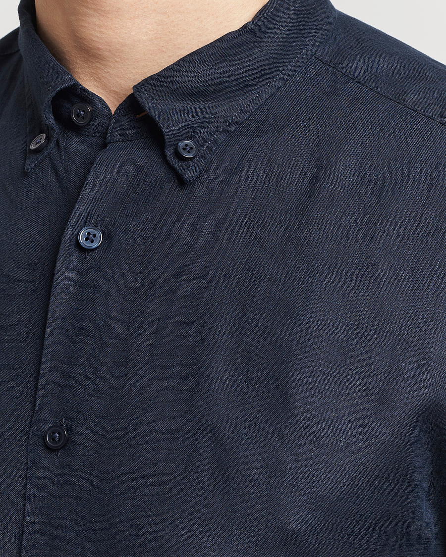 Homme | Chemises | BOSS BLACK | Liam Linen Shirt Dark Blue