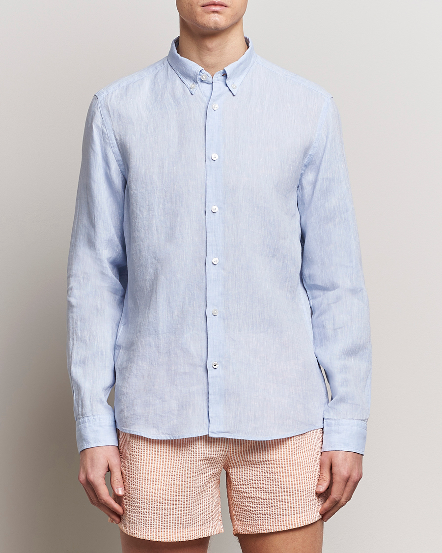 Homme | Chemises En Lin | BOSS BLACK | Liam Linen Shirt Light Blue