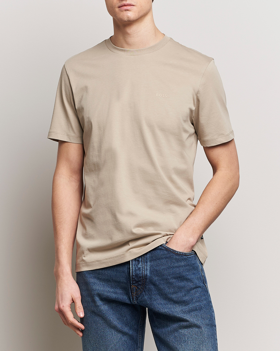 Homme | T-shirts | BOSS BLACK | Thompson Crew Neck T-Shirt Dark Beige