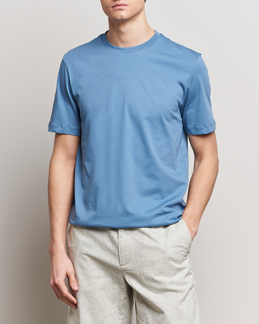 Homme | T-shirts | BOSS BLACK | Thompson Crew Neck T-Shirt Light Blue