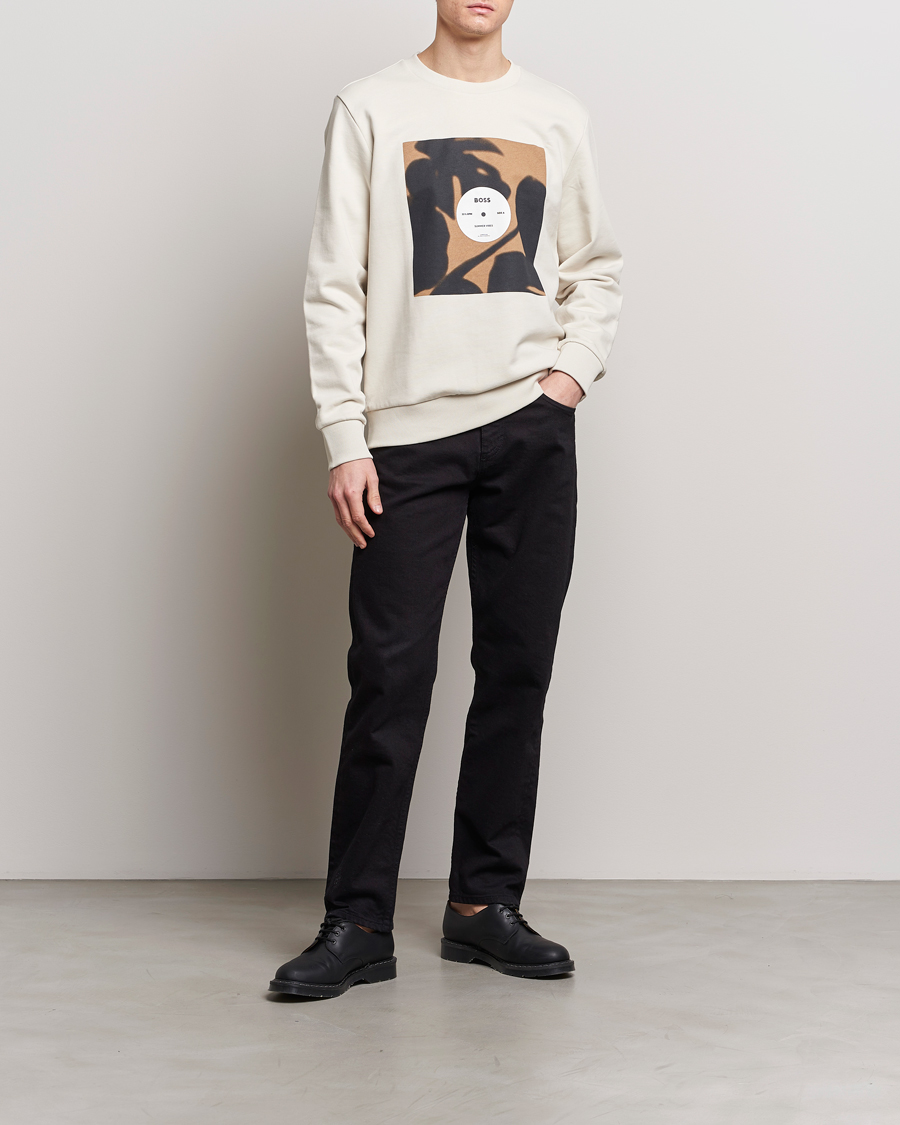 Homme | Pulls Et Tricots | BOSS BLACK | Soleri Logo Sweatshirt Open White