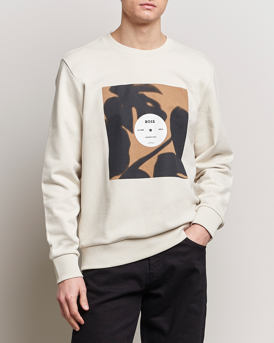 Homme | Pulls Et Tricots | BOSS BLACK | Soleri Logo Sweatshirt Open White