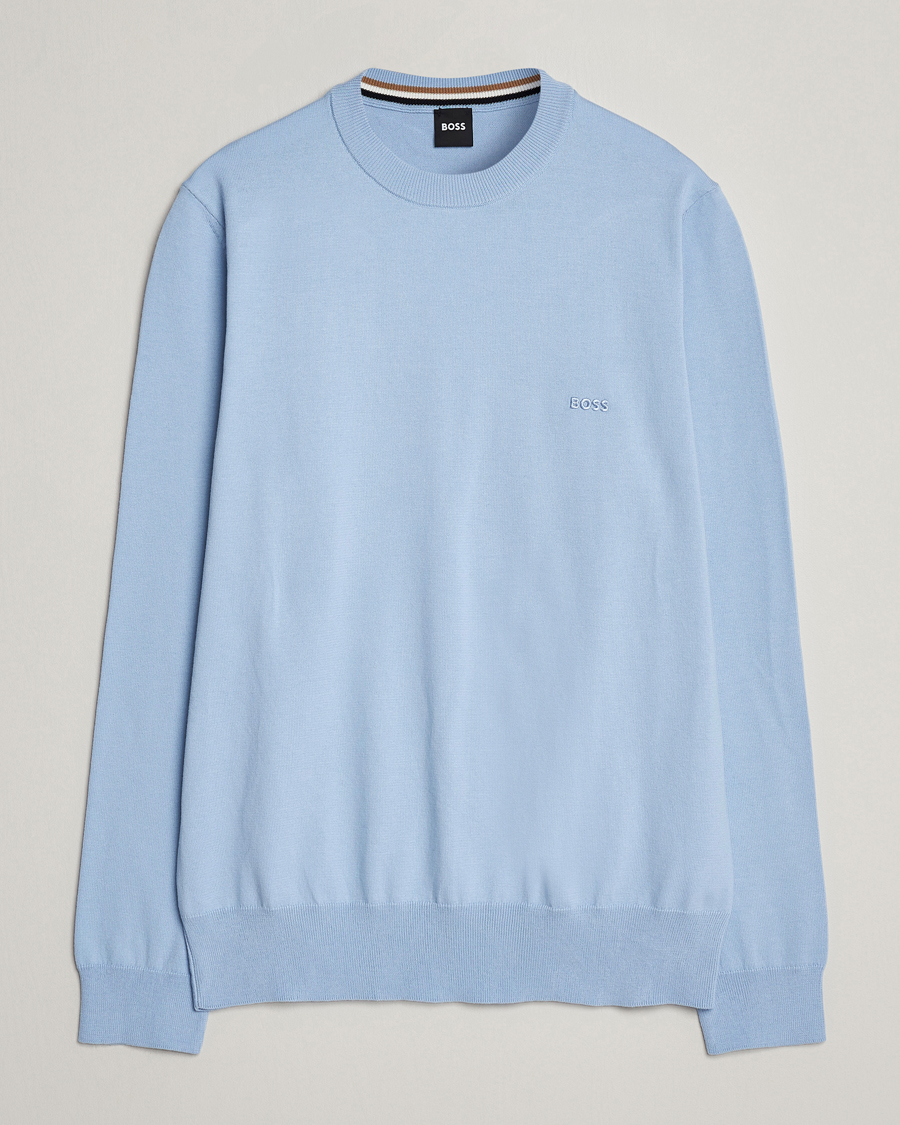 Homme | Pulls Et Tricots | BOSS BLACK | Pacas Crew Neck Pullover Light Blue