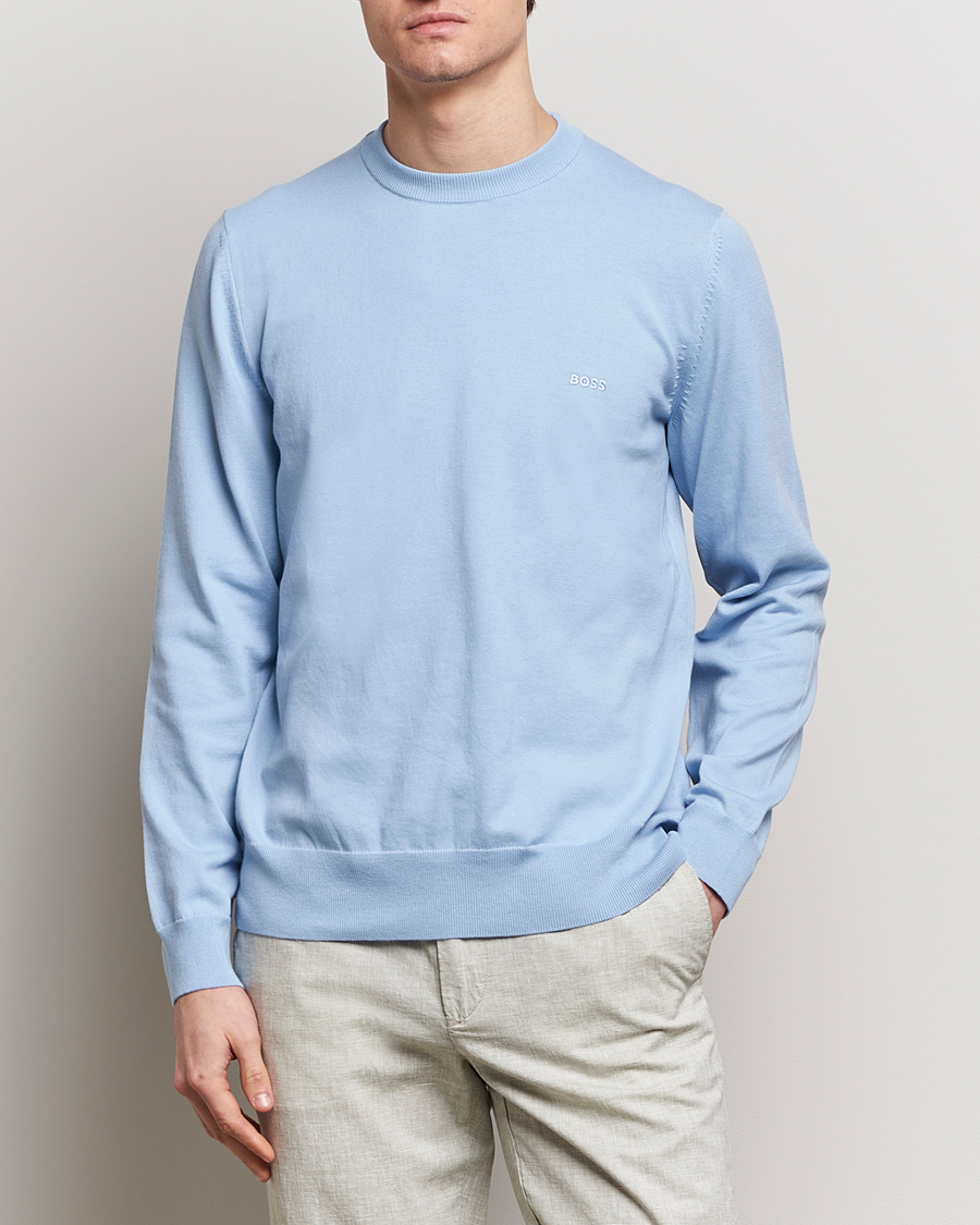 Homme | Pulls Et Tricots | BOSS BLACK | Pacas Crew Neck Pullover Light Blue