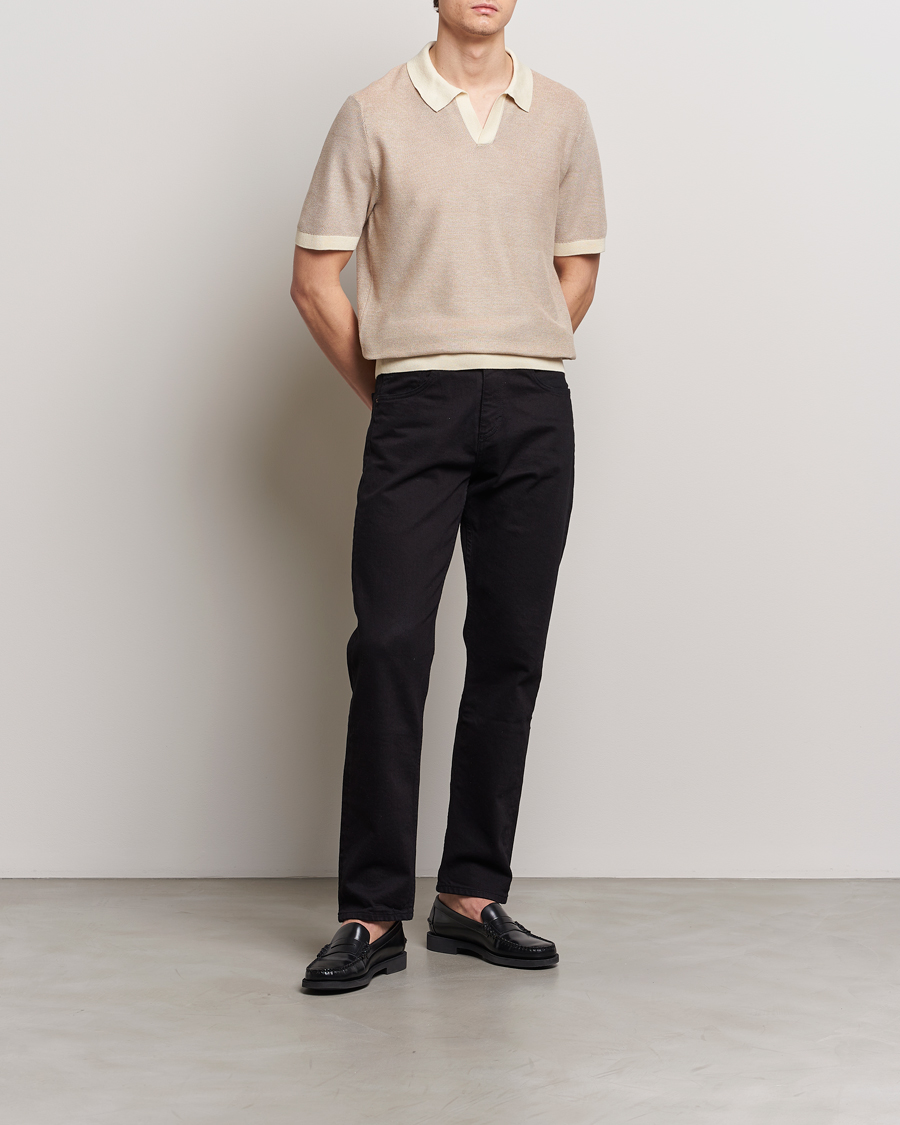 Homme | Polos | BOSS BLACK | Tempio Open Collar Polo Open Beige