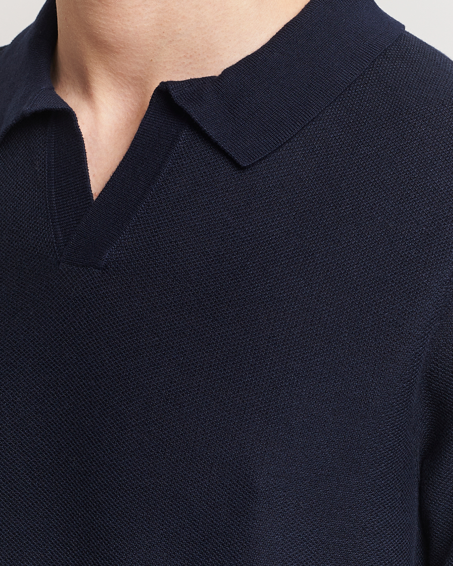 Homme | Polos | BOSS BLACK | Tempio Open Collar Polo Dark Blue