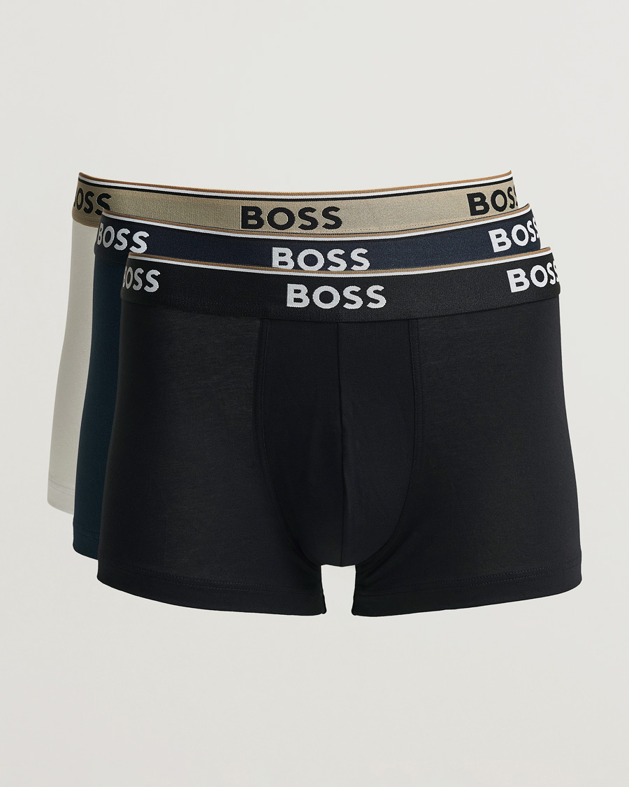 Homme | Sous-Vêtements Et Chaussettes | BOSS BLACK | 3-Pack Cotton Trunk Black/White/Blue
