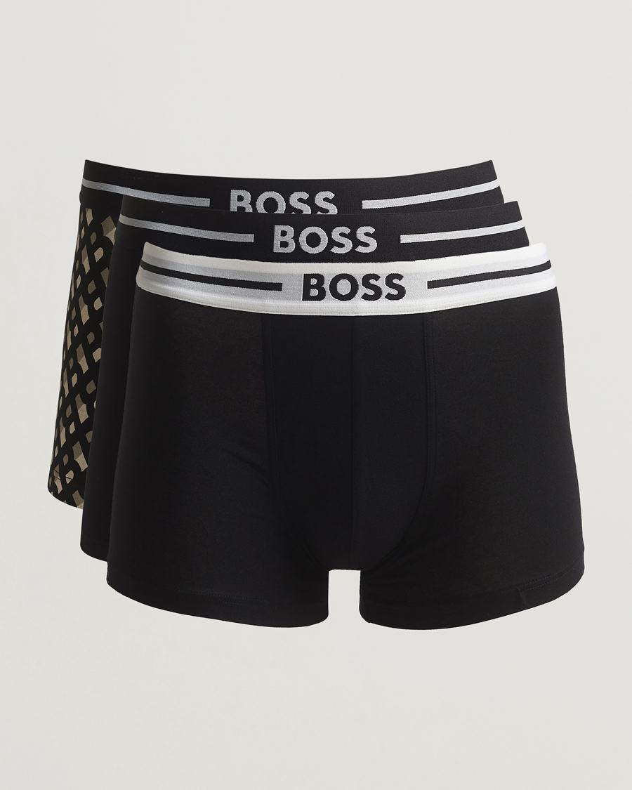 Homme | Sous-Vêtements Et Chaussettes | BOSS BLACK | 3-Pack Cotton Trunk Black/White