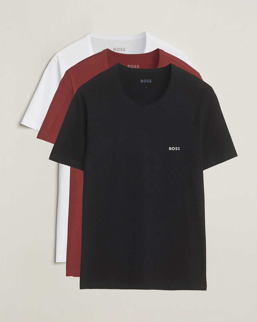 Homme | T-shirts | BOSS BLACK | 3-Pack Crew Neck T-Shirt Black/White/Red