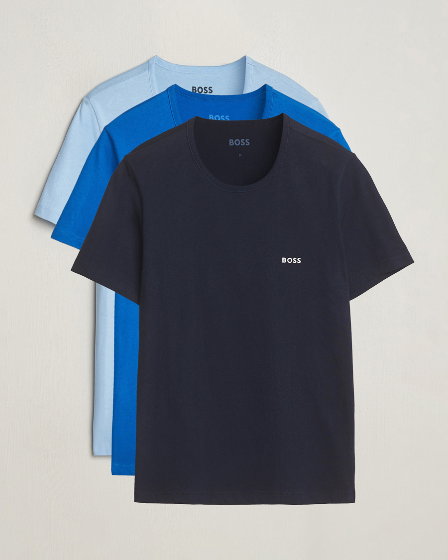Homme | T-shirts | BOSS BLACK | 3-Pack Crew Neck T-Shirt Blue