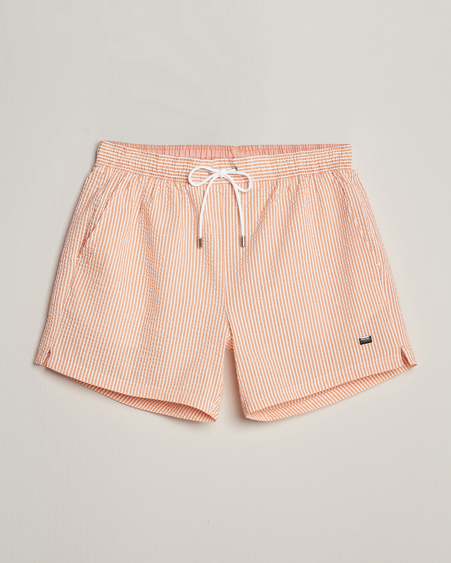Homme | Maillots De Bain | BOSS BLACK | Velvetfish Seersucker Swimshorts Orange