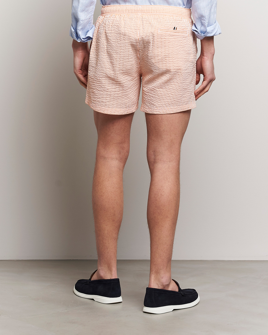 Homme | Maillots De Bain | BOSS BLACK | Velvetfish Seersucker Swimshorts Orange
