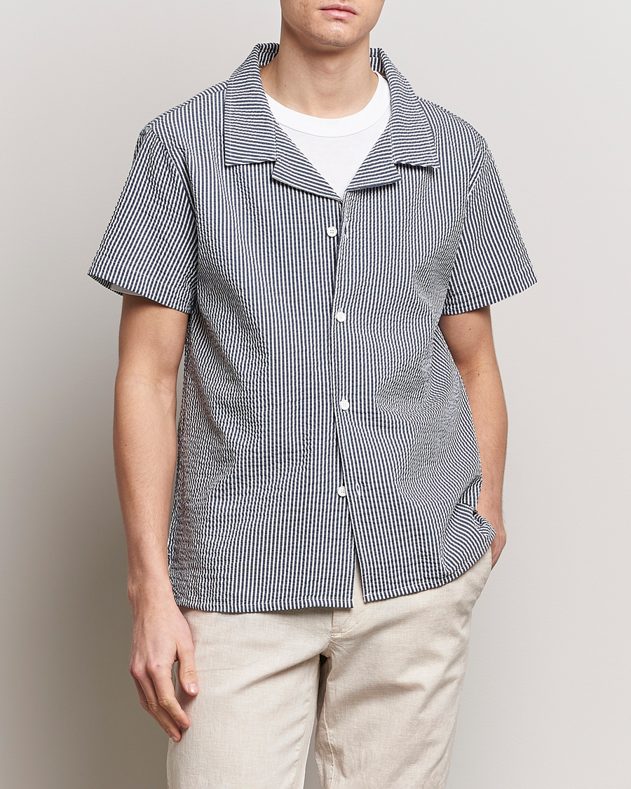 Homme | Chemises | BOSS BLACK | Short Sleeve Open Collar Shirt Navy