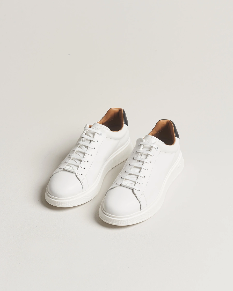 Homme | Baskets Blanches | BOSS BLACK | Bolton Leather Sneaker Natural