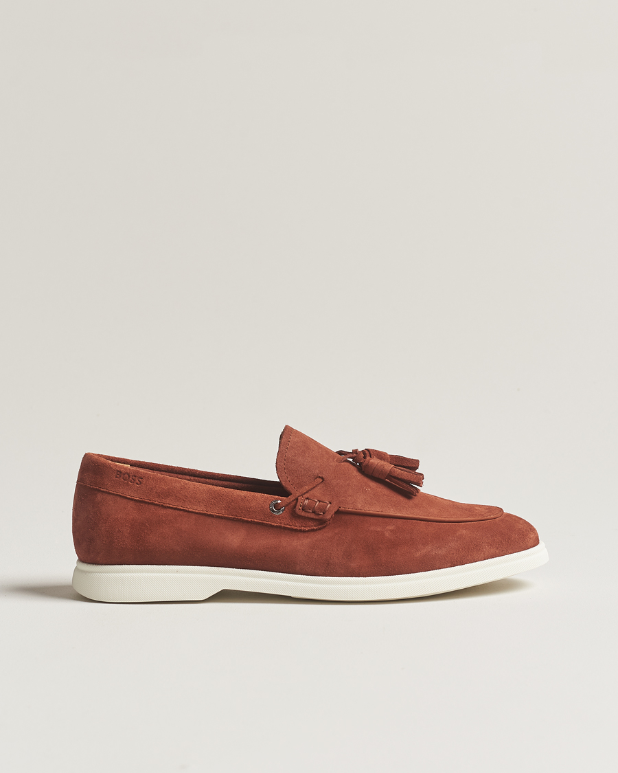 Homme | BOSS BLACK Sienne Tassle Loafer Suede Open Brown | BOSS BLACK | Sienne Tassle Loafer Suede Open Brown