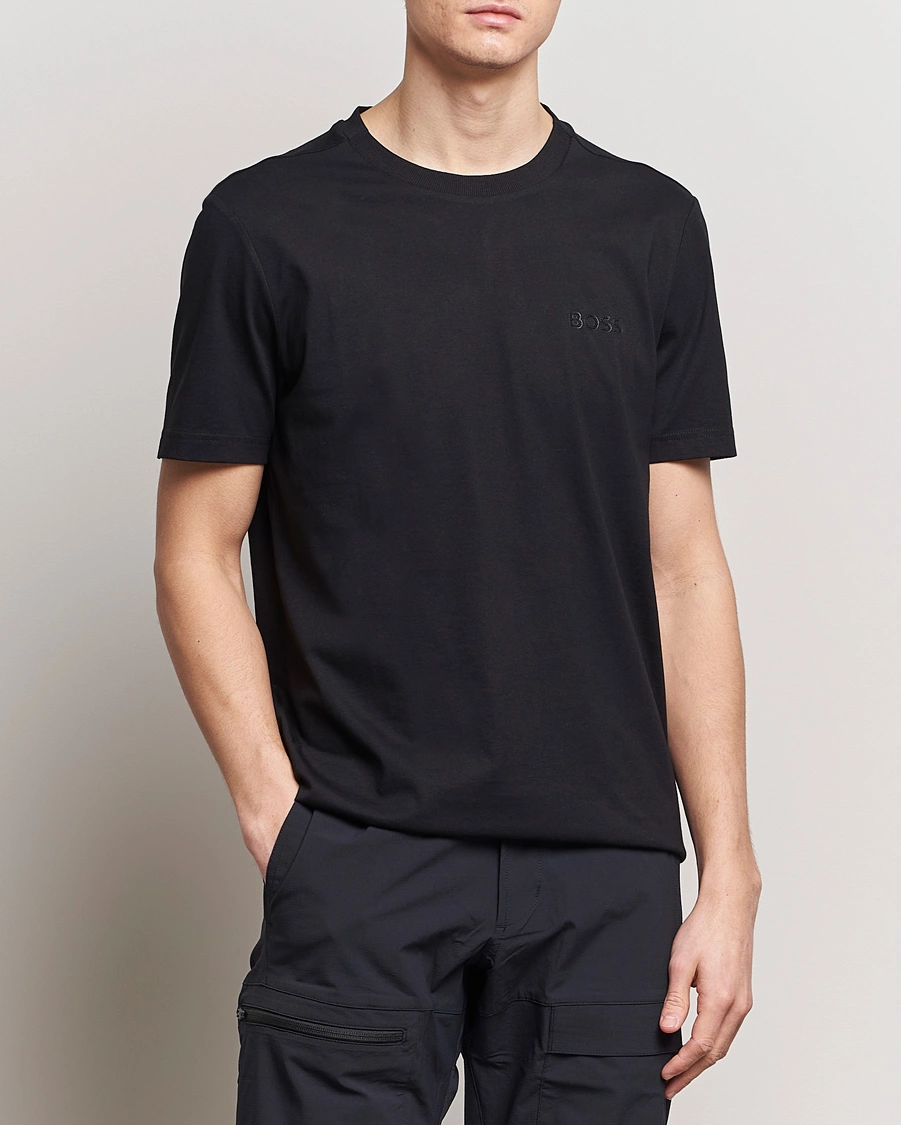 Homme | T-Shirts Noirs | BOSS GREEN | Crew Neck T-Shirt Black