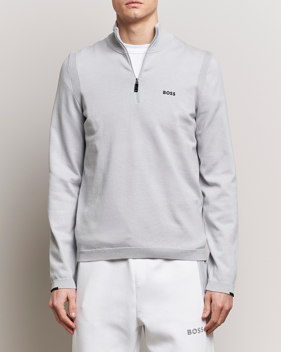Homme | Pulls Et Tricots | BOSS GREEN | Ever Knitted Half Zip Light Grey
