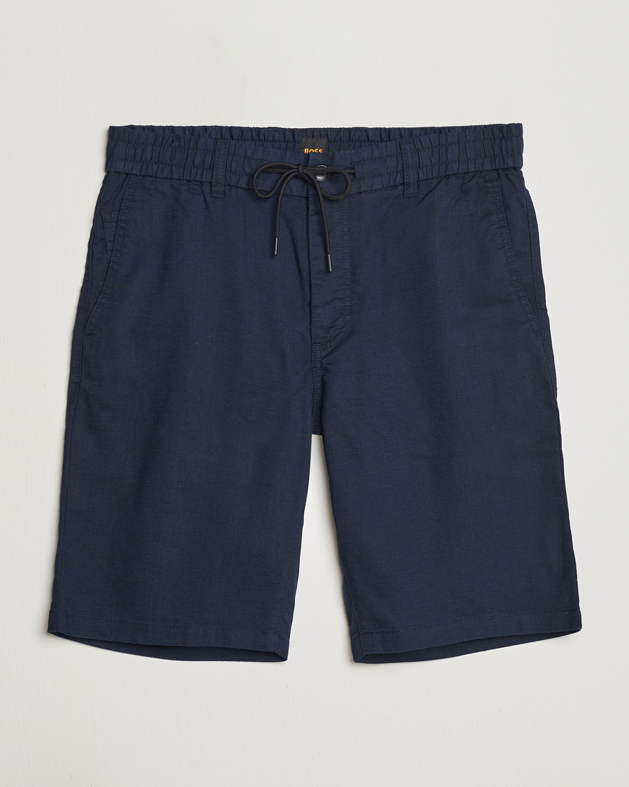 Homme | Shorts | BOSS ORANGE | Tapered Chino Drawstring Shorts Dark Blue