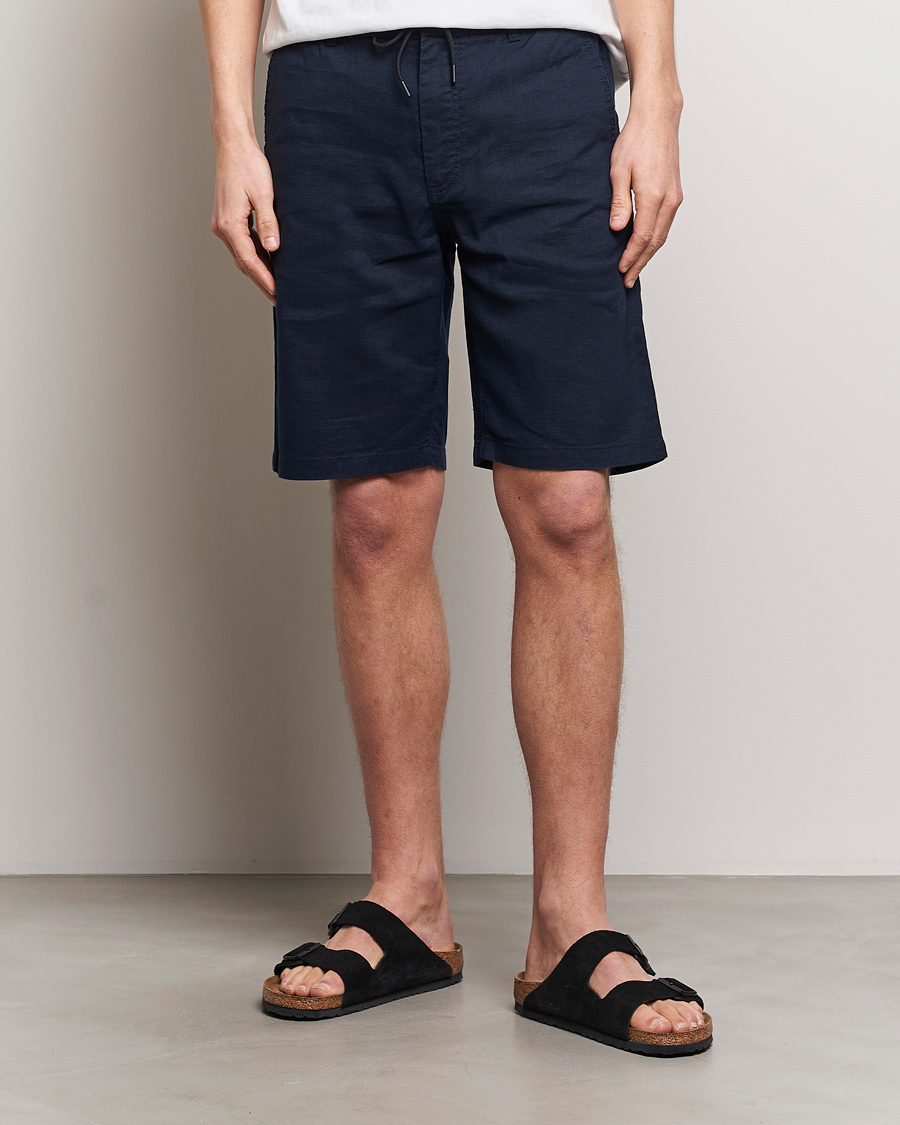Homme | Shorts À Cordon De Serrage | BOSS ORANGE | Tapered Chino Drawstring Shorts Dark Blue