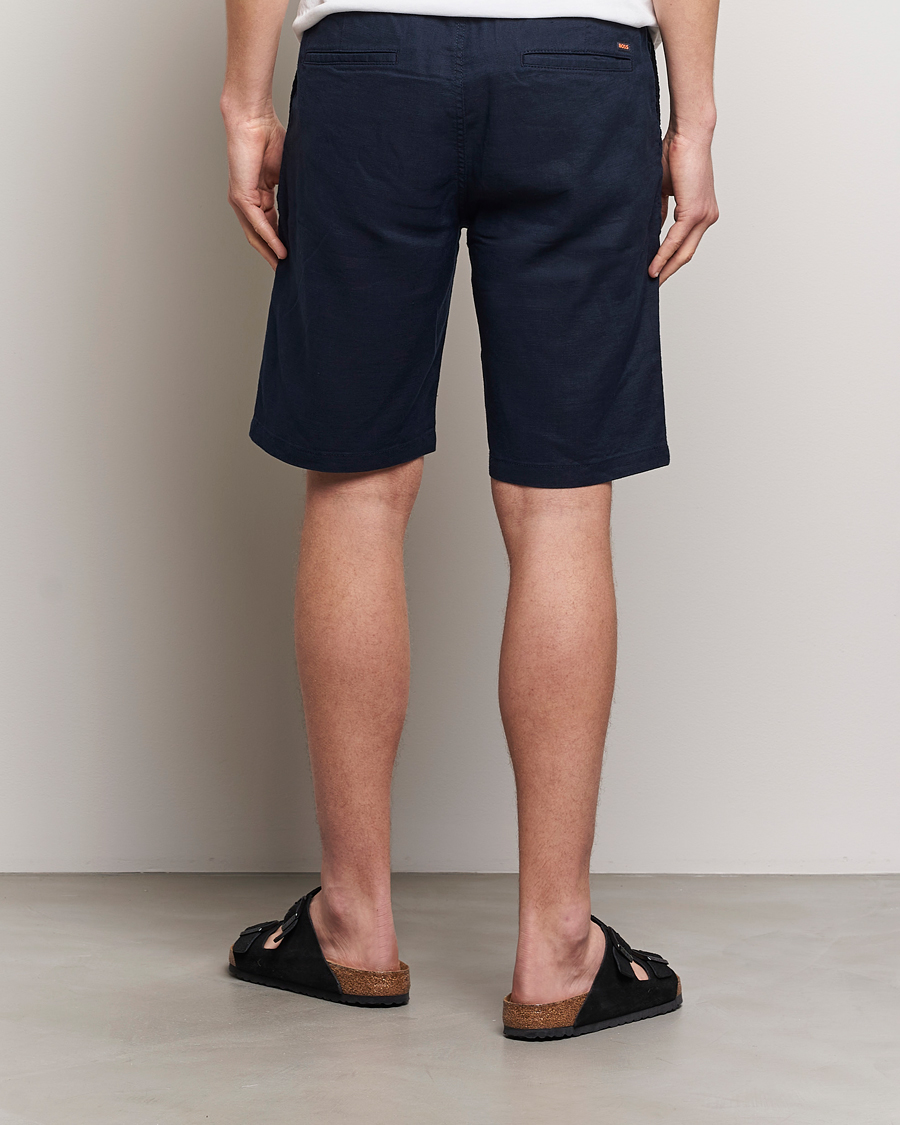 Homme | Shorts | BOSS ORANGE | Tapered Chino Drawstring Shorts Dark Blue