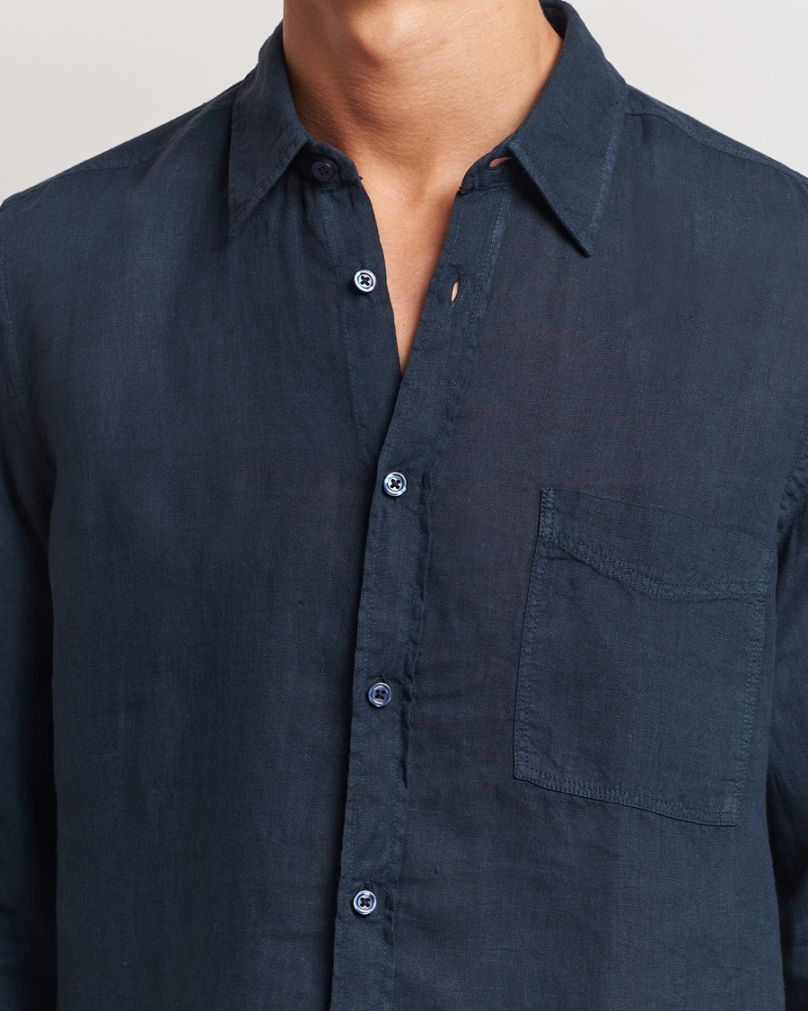 Homme | Chemises | BOSS ORANGE | Relegant Linen Shirt Dark Blue
