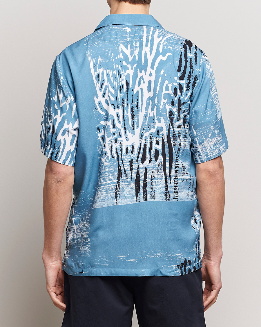 Homme | Chemises | BOSS ORANGE | Rayer Short Sleeve Printed Shirt Open Blue