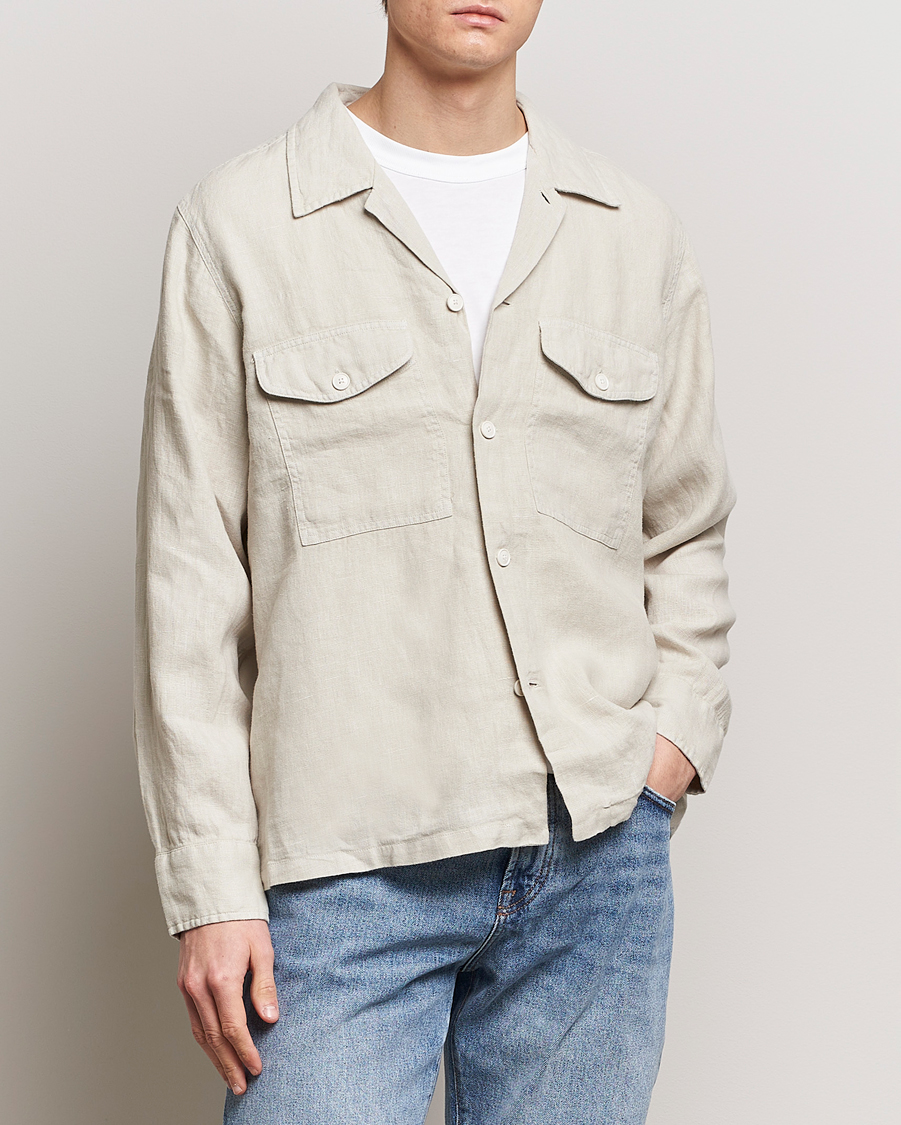 Homme | La collection lin | BOSS ORANGE | Lovel Linen Overshirt Light Beige