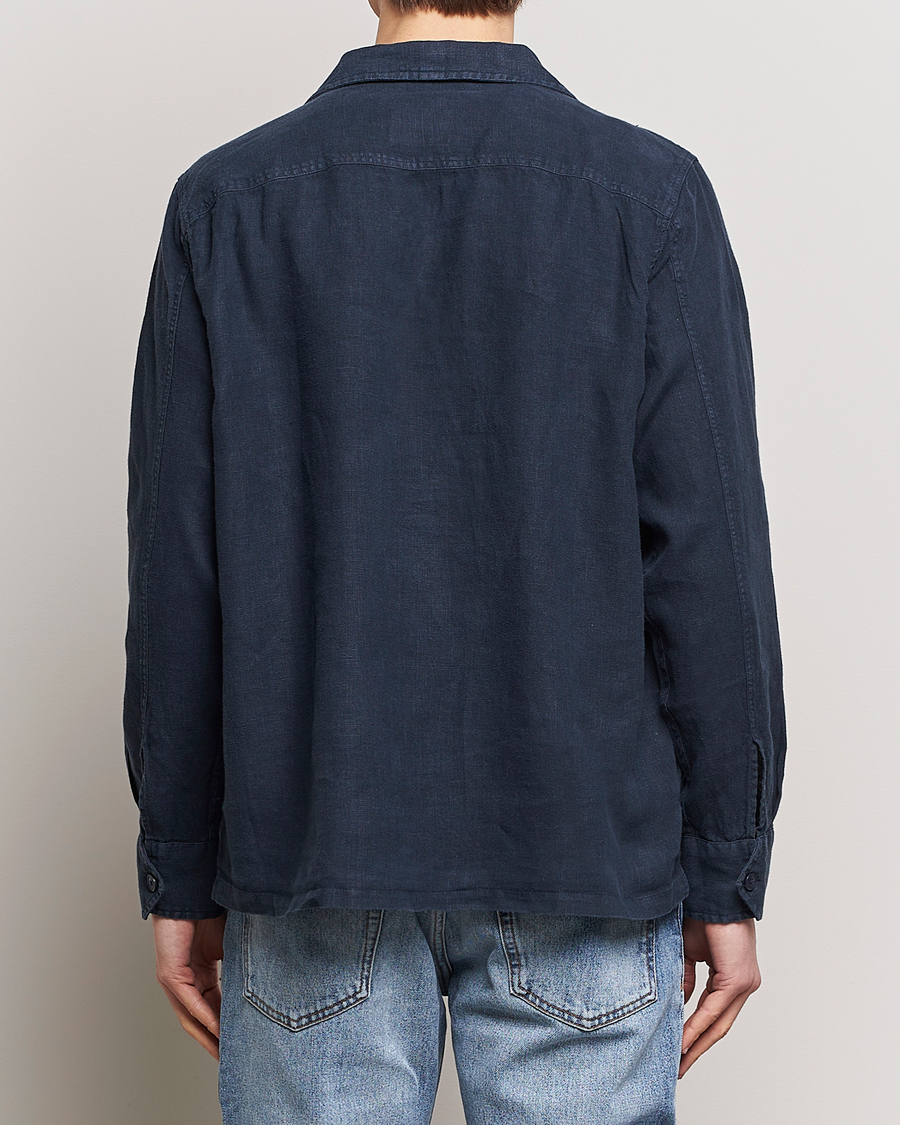 Homme | Chemises | BOSS ORANGE | Lovel Linen Overshirt Dark Blue